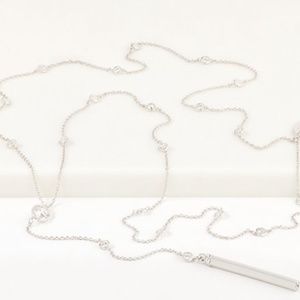 Diamonique Lisa Freede 22" Lariat Necklace, Silver